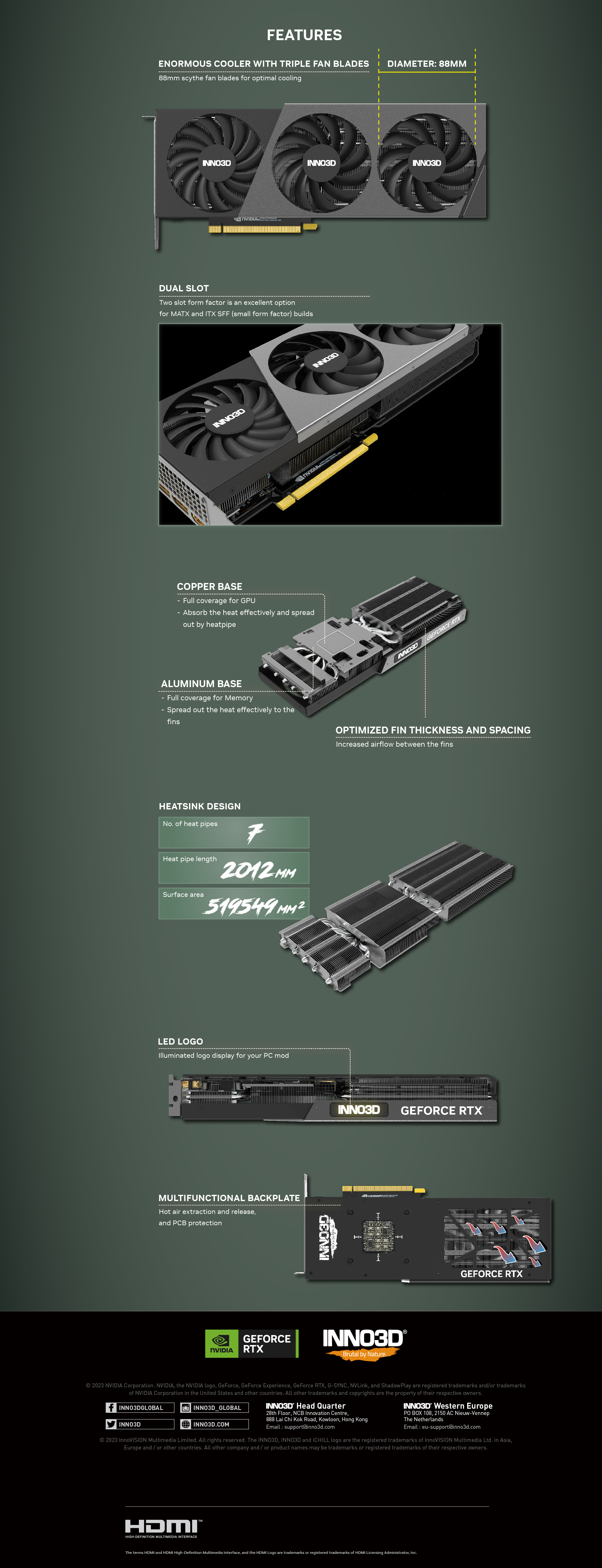 INNO3D nVidia GeForce RTX 4070 Ti X3 12GB Graphics Card