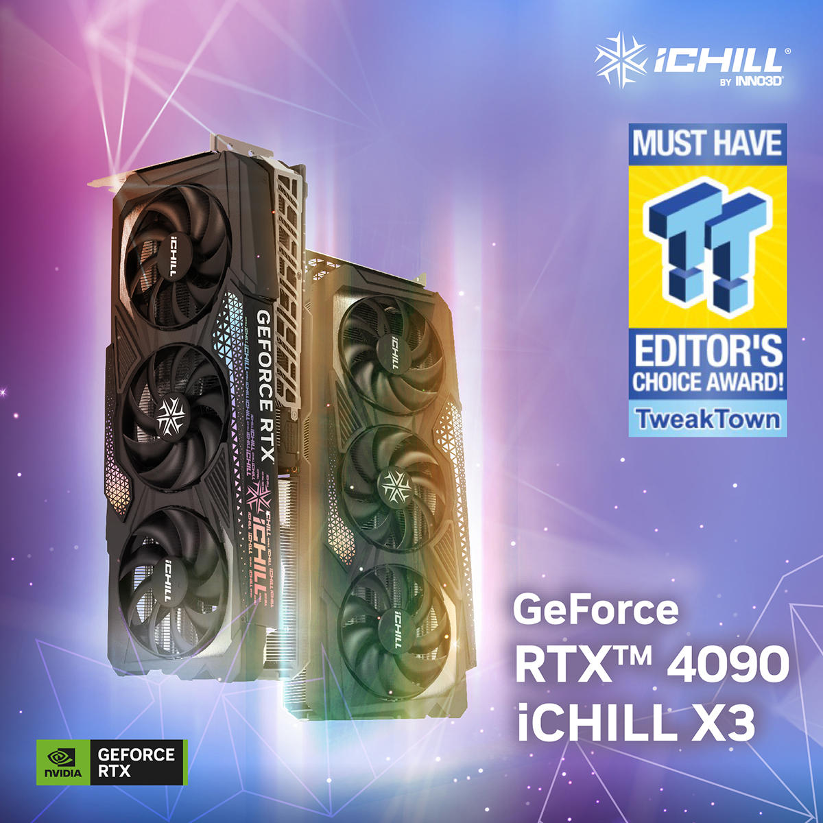 INNO3D GEFORCE RTX 4090 ICHILL X3 GETS EDITOR'S CHOICE AWARD