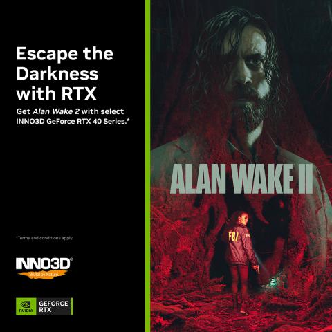 GET ALAN WAKE II WITH SELECT INNO3D RTX 40 SERIES GPU!